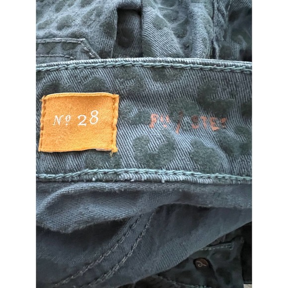 Anthro Pilcro & the Letterpress Womens Jeans Blue STET Leopard Skinny Zip Hem 28 - Picture 5 of 6